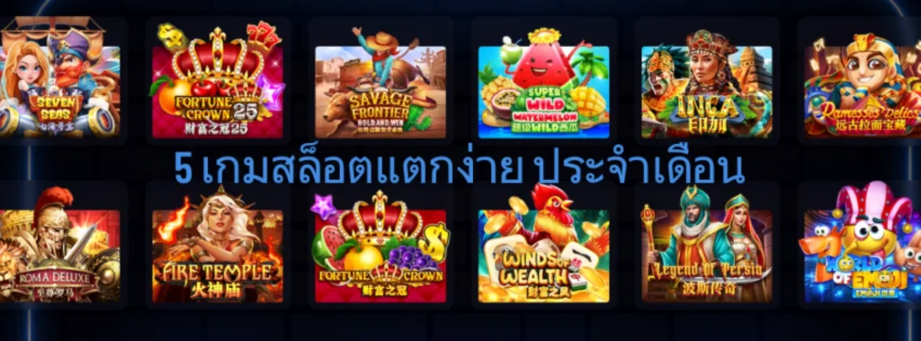 5 เกมสล็อตแตกง่าย
